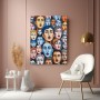 Bunte Gesichter im Pop-Art-Stil