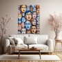 Bunte Gesichter im Pop-Art-Stil