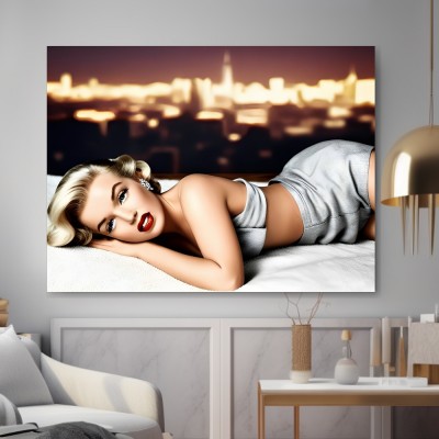 Glamour vor nächtlicher Skyline