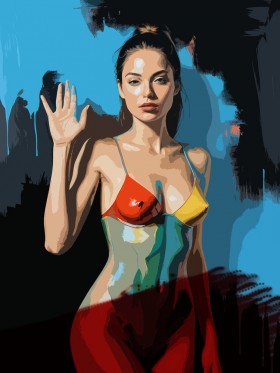 Pop Art Frau in Farben
