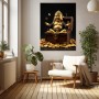Goldener Buddha mit Schatztruhe