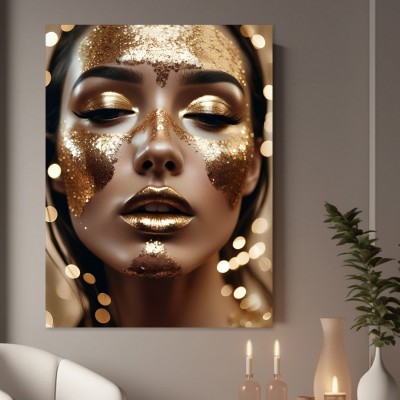 Goldenes Glamour-Porträt