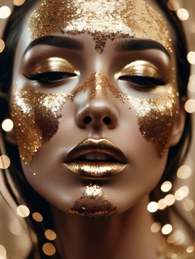 Goldenes Glamour-Porträt