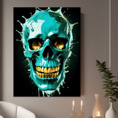 Türkiser Totenkopf mit Gold