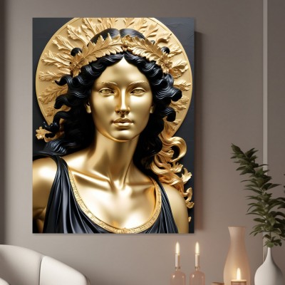 Goldene Göttin mit schwarzem Haar