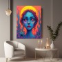 Neon Muse mit Flammen