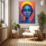 Neon Muse mit Flammen