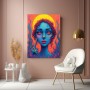 Neon Muse mit Flammen