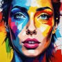 Farbenstarkes Pop-Art-Porträt