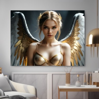 Goldener Engel mit Flügeln