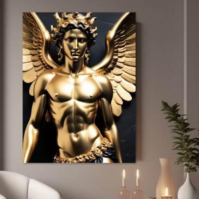 Goldener Engel mit Flügeln