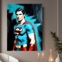 Pop-Art Superheld in Blau und Rot