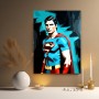 Pop-Art Superheld in Blau und Rot