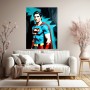Pop-Art Superheld in Blau und Rot