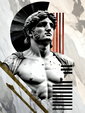Antike Statue mit modernen Linien Antike Statue mit modernen Linien