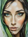Faszinierendes Frauenporträt mit grünen Augen