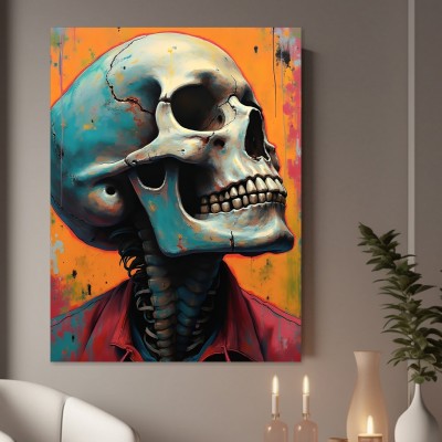 Neon Totenkopf Porträt