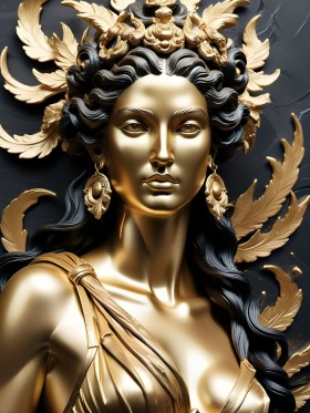 Goldene Göttin mit Ornamenten