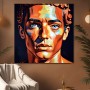 Intensives Porträt in Orange und Blau