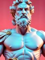 Antike Statue in Neonfarben