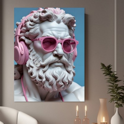 Antike Büste mit Pinkem Style