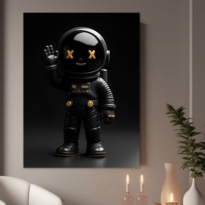 Schwarzer Astronaut mit goldenen Akzenten