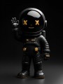 Schwarzer Astronaut mit goldenen Akzenten