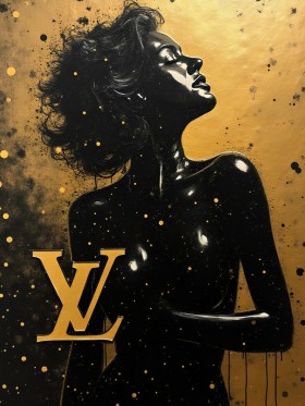 Luxus-Porträt in Schwarz und Gold Luxus-Porträt in Schwarz und Gold