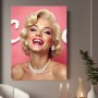 Blonde Hollywood-Diva in Pink