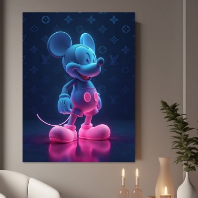 Neon Comic-Maus im Pop-Art-Stil