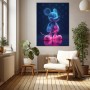 Neon Comic-Maus im Pop-Art-Stil