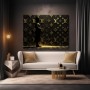 Buddha vor goldenem LV-Monogramm