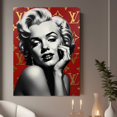 Glamour-Porträt in Rot und Gold