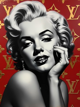 Glamour-Porträt in Rot und Gold