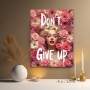 Don't Give Up Porträt in Rosa Blüten