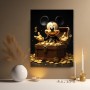 Goldene Comic-Maus mit Schatztruhe