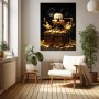 Goldene Comic-Maus mit Schatztruhe