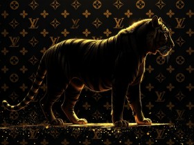 Luxus Tiger in Schwarz und Gold