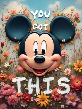 You Got This mit Comic-Maus und Blumen