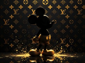 Goldene Comic-Silhouette