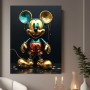 Goldene Cartoon-Maus im Pop-Art-Stil