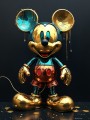Goldene Cartoon-Maus im Pop-Art-Stil