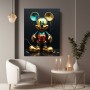 Goldene Cartoon-Maus im Pop-Art-Stil