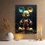 Goldene Cartoon-Maus im Pop-Art-Stil