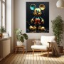 Goldene Cartoon-Maus im Pop-Art-Stil