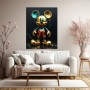 Goldene Cartoon-Maus im Pop-Art-Stil