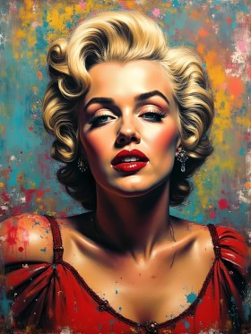 Blonde Diva im Pop-Art-Glanz