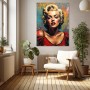 Blonde Diva im Pop-Art-Glanz