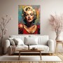Blonde Diva im Pop-Art-Glanz