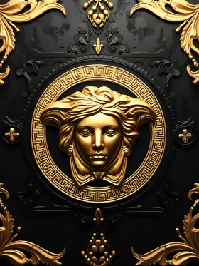 Goldene Medusa Ornamentik Goldene Medusa Ornamentik